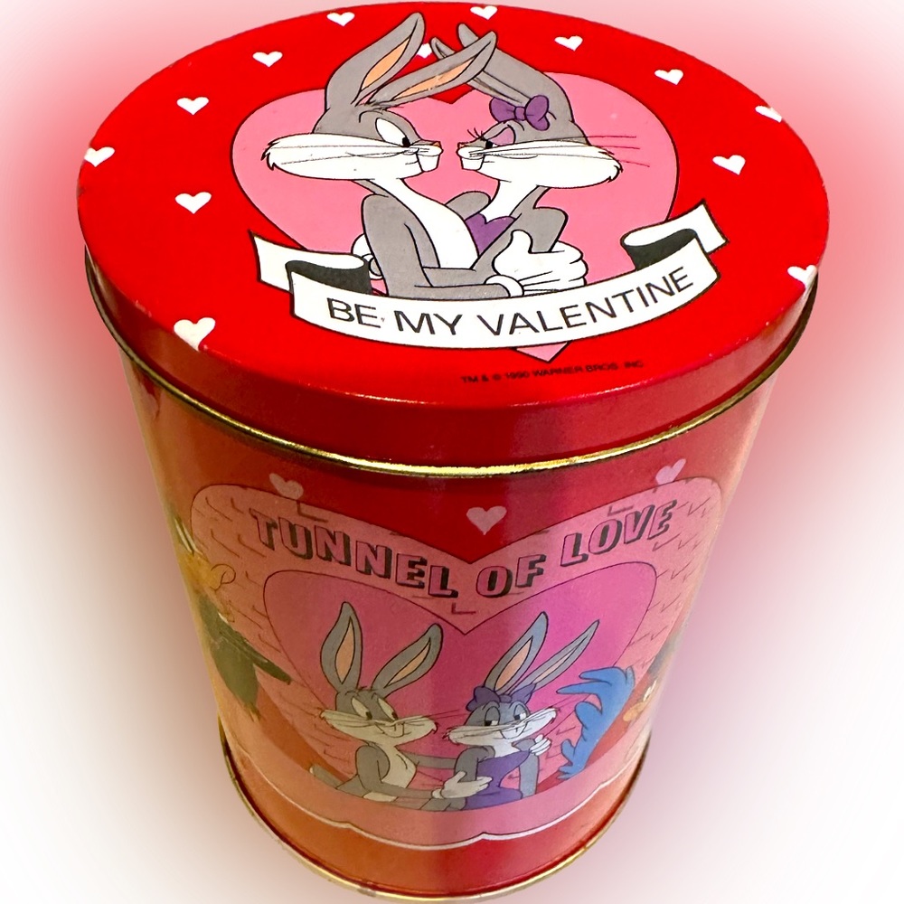 VTG 1990 LOONEY TUNES BUGS BUNNY BRACHS VALENTINE TIN WARNER BROS no chocolate